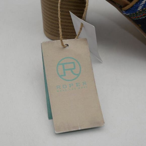 NEW ROPER Women's 8.5 Mika Aztec Tapestry Southwest Sling Back Heel - Picture 7 of 10